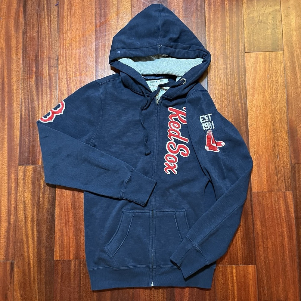 Boston Red Sox Soft As A Grape MLB Women Jacket Medium Slim Blue Hoodie Zip Up